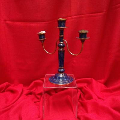 Cloisonne 3 arm Candelabra