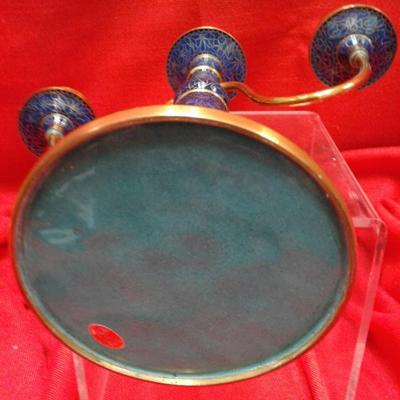 Cloisonne 3 arm Candelabra