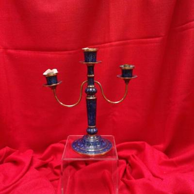 Cloisonne 3 arm Candelabra