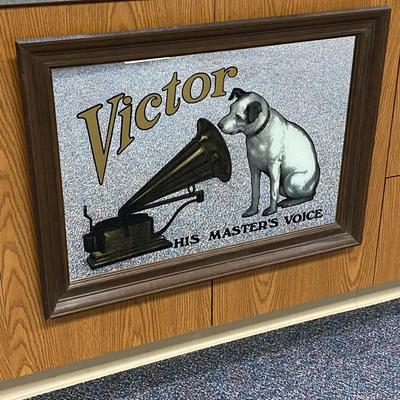 Parlophone Record Player ~ Victor His Masters Voice Mirror ~ 2 Record Albums