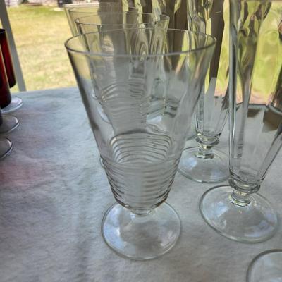 Lot of 10 Vintage Clear Glass Ice Cream Dessert Cone Glasses