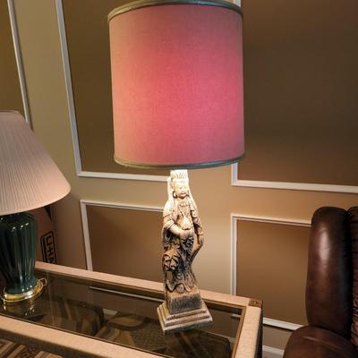 Mid Century Tall Asian Figural Table Lamp  37