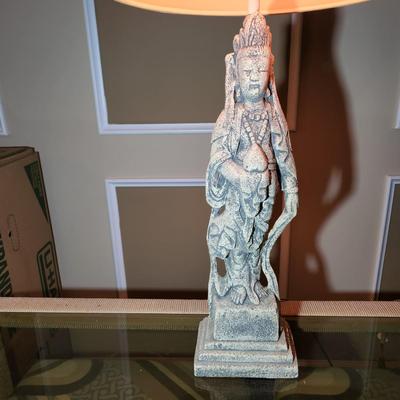 Mid Century Tall Asian Figural Table Lamp  38