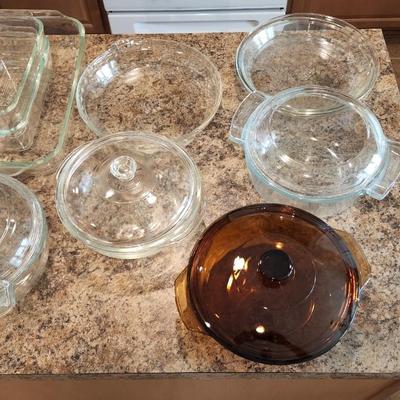 Lot of Pyrex & Anchor Hocking Glass Casserole Baking bowls Dishes