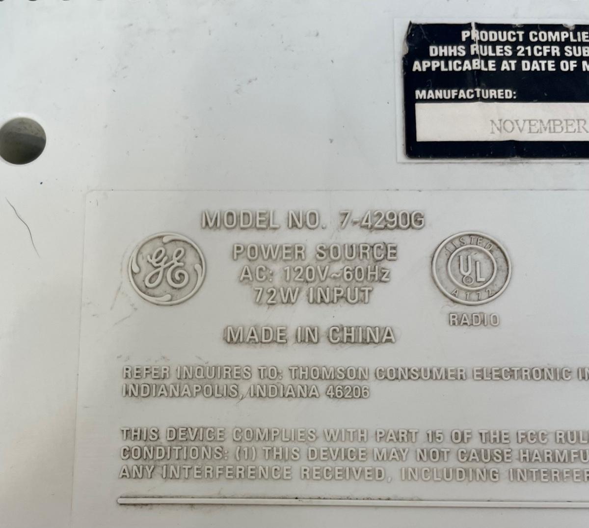 GE Under Counter AMFMCD Player Model 74290G