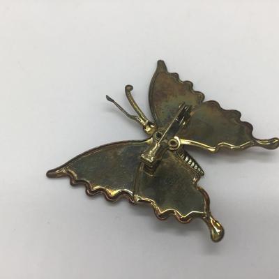 Vintage Butterfly Pin. Nice Fall Color