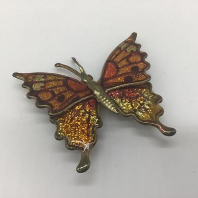 Vintage Butterfly Pin. Nice Fall Color