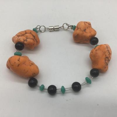 Orange Chunky Turquoise Type Bracelet