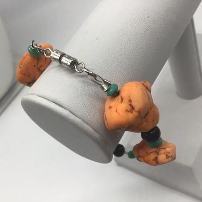 Orange Chunky Turquoise Type Bracelet