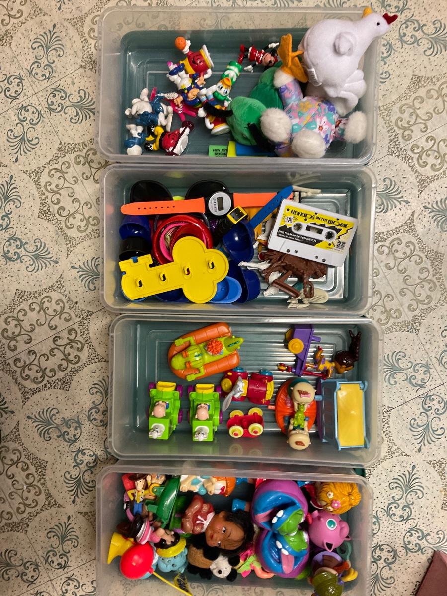 Misc plastic toys in totes