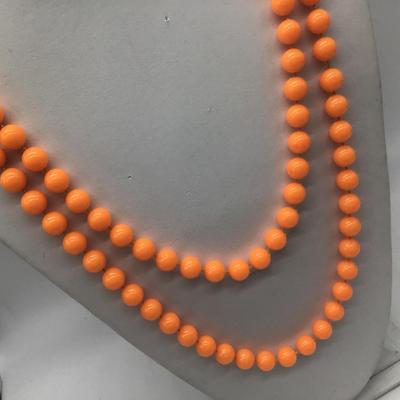 Orange Beaded Fashion Necklace