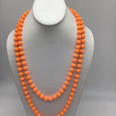 Orange Beaded Fashion Necklace