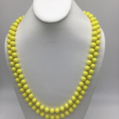 Sunflower Yellow Vintage Beaded Necklace