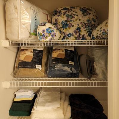 Linen Closet lot Twin Sheets, Towels, Plus more