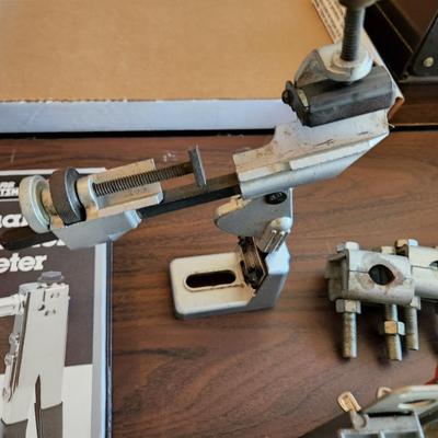 Mix Lot tools , Vintage Swingline Staple Gun kit, Riveter, Miter , Saw Blades,