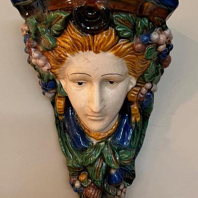 Antique Majolica Wall Sconce