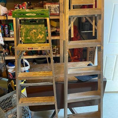 Two Aluminum Step Ladders. One 5 Foot Werner, One 6 Foot unmarked. Good Condition!