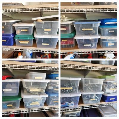 Lot of 24 Containers filled with Household Stuff,