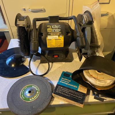 Ohio Forge 8" Bench Grinder with Extras. Good Condition!