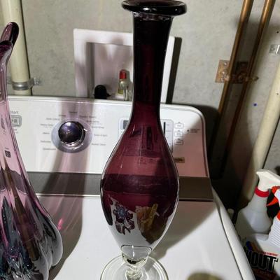 Vintage Heavy Colored Glass Lot 5 pcs. From 4" to 16" High