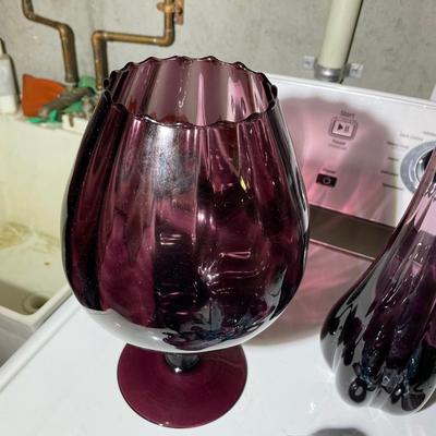 Vintage Heavy Colored Glass Lot 5 pcs. From 4