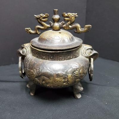 Chinese Brown Dragon Incense Burner