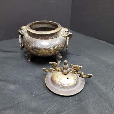 Chinese Brown Dragon Incense Burner