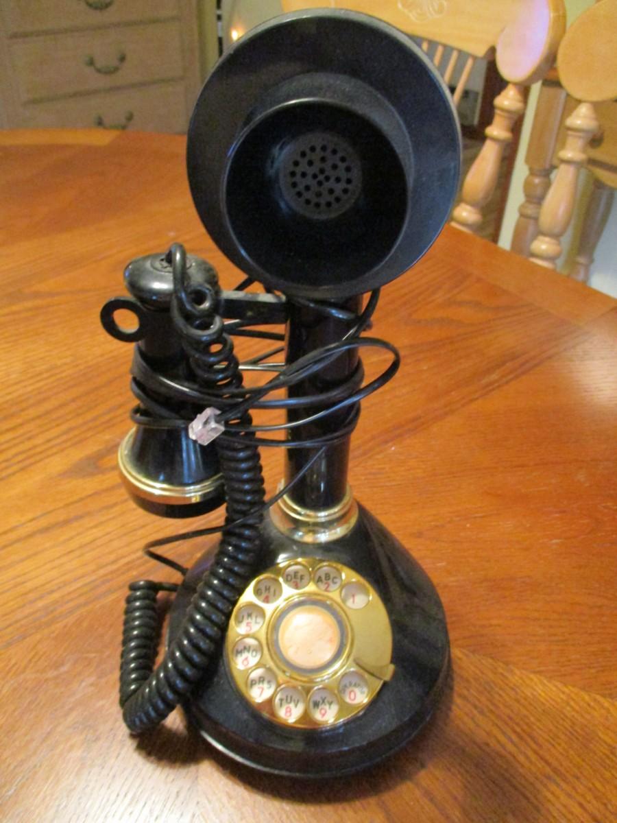 Vintage Style Black Candlestick Telephone