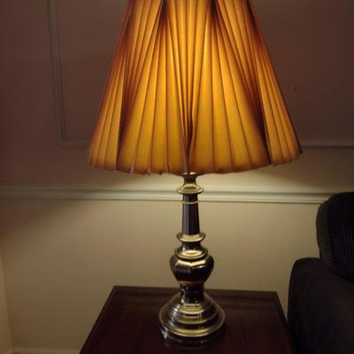 Pair of Metal Post Lamps with Shades