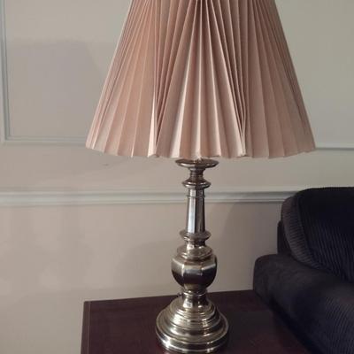 Pair of Metal Post Lamps with Shades