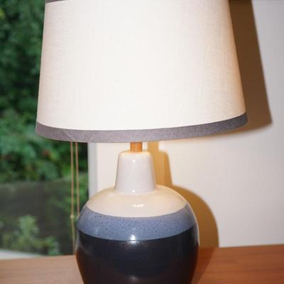 MCM SIGNED MARTZ TABLE LAMP IN BLUE AND WHITE/ SIGNED