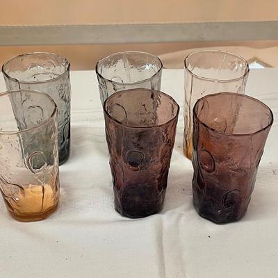 Six Mid Century Bubble Juice Glasses