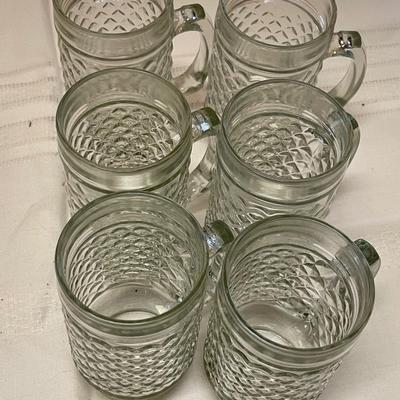 Set of 6 Vintage Diamond Pattern Rootbeer Mugs