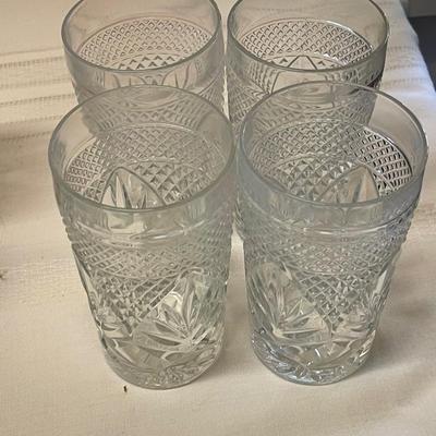 Four Anchor Hocking Diamond Quilted Beverage Glasses