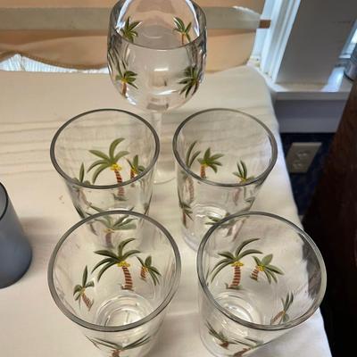 Vintage Acrylic Palm Tree Glasses