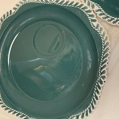 Vintage 1950'S Harkware Corinthian Teal Cup Serving Plates