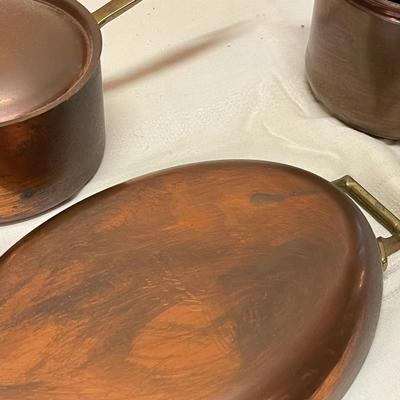 3 Vintage Copper Pots