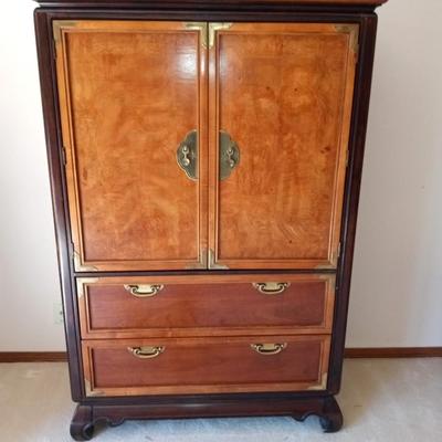 LOT 94  BEAUTIFUL BEDROOM ARMOIRE WITH AN ASIAN LOOK