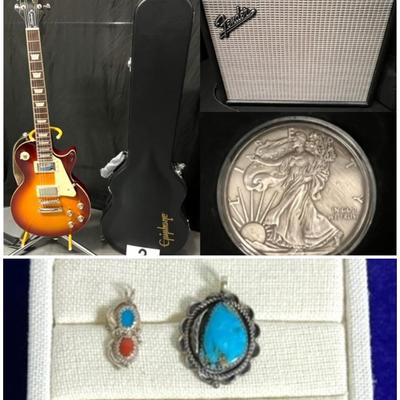 Online Auction with Guitars, Coins and Jewelry
