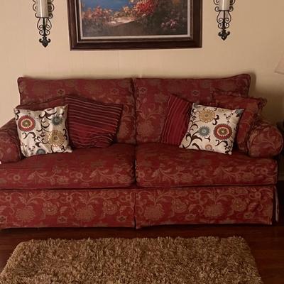 Red Love seat and couch