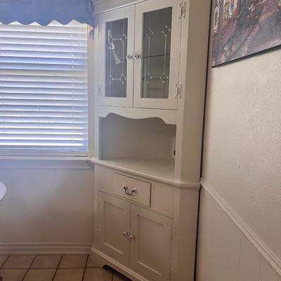 white corner hutch 