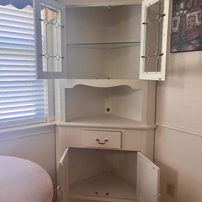 white corner hutch 