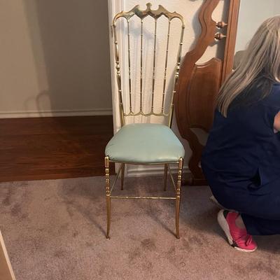 Mid Century Modern Vintage Brass Chiavari Side Chair, 1950s, Italy