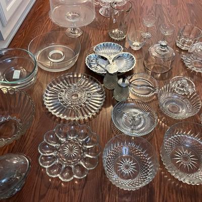 Crystal and glass bowls and serving dishes