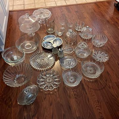 Crystal and glass bowls and serving dishes