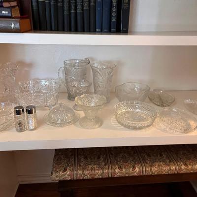 Crystal and glass bowls and serving dishes