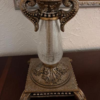 Mirror and 2 glass lamps