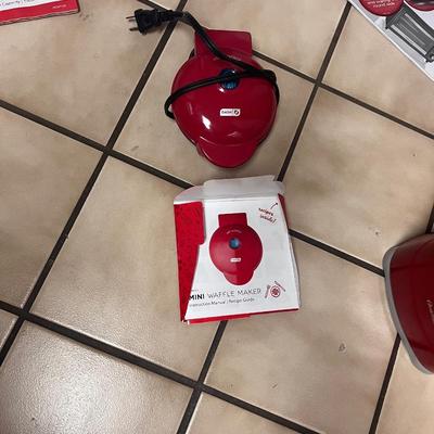 red kitchen appliances