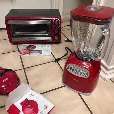 red kitchen appliances