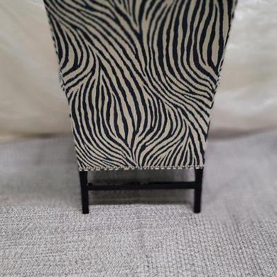 Zebra polished line wing chairs $815 each (pair avail) 
 H43"  W32"  D32"